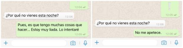 Las mentiras más utilizadas por un mentiroso en Whatsapp Lo que dices vs. lo que realmente quieres decir $!Las mentiras más utilizadas por un mentiroso en Whatsapp Lo que dices vs. lo que realmente quieres decir