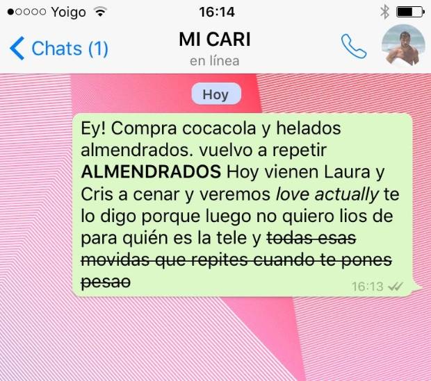 Así de locas serán las conversaciones en pareja con la nueva actualización de Whatsapp $!Así de locas serán las conversaciones en pareja con la nueva actualización de Whatsapp