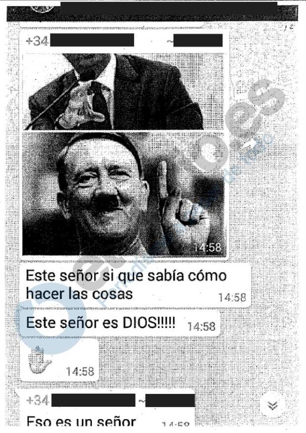Policías municipales amenazan a inmigrantes y alaban a Hitler en un grupo de Whatsapp $!Policías municipales amenazan a inmigrantes y alaban a Hitler en un grupo de Whatsapp