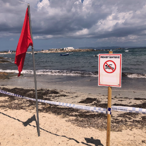 Materia fecal llena las playas de Ibiza debido al turismo masivo