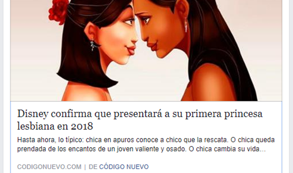 Fe de errores: La noticia de la princesa lesbiana de Disney era falsa $!Fe de errores: La noticia de la princesa lesbiana de Disney era falsa