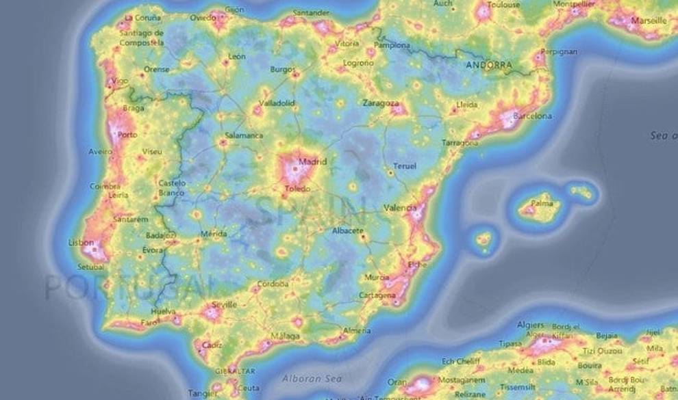 El mapa de contaminación lumínica de España te enseña dónde ir si quieres ver las estrellas este verano $!El mapa de contaminación lumínica de España te enseña dónde ir si quieres ver las estrellas este verano