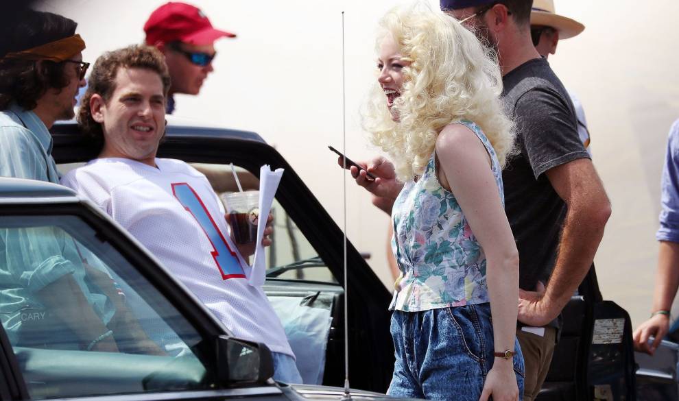08/24/2017 EXCLUSIVE: Emma Stone and Jonah Hill are spotted filming their new Netflix series 'Maniac' in Long Island NY. The highest paid actress in the world was dressed in 1980's attire, in a floral blouse, high waisted acid washed jeans, and LA Gear high tops. Hill rocked a mullet hairdo, football jersey, jean shorts, and Nike basketball sneakers. ***VIDEO AVAILABLE*** sales@theimagedirect.com Please byline:TheImageDirect.com *EXCLUSIVE PLEASE EMAIL sales@theimagedirect.com FOR FEES BEFORE USE $!08/24/2017 EXCLUSIVE: Emma Stone and Jonah Hill are spotted filming their new Netflix series 'Maniac' in Long Island NY. The highest paid actress in the world was dressed in 1980's attire, in a floral blouse, high waisted acid washed jeans, and LA Gear high tops. Hill rocked a mullet hairdo, football jersey, jean shorts, and Nike basketball sneakers. ***VIDEO AVAILABLE*** sales@theimagedirect.com Please byline:TheImageDirect.com *EXCLUSIVE PLEASE EMAIL sales@theimagedirect.com FOR FEES BEFORE USE