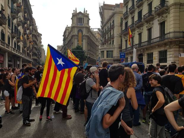 $!FOTOS: Así están las calles de Barcelona el día de la huelga general contra la violencia del 1-O