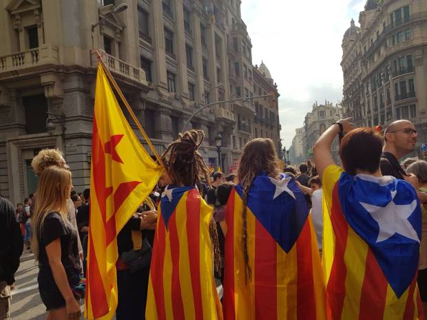 $!FOTOS: Así están las calles de Barcelona el día de la huelga general contra la violencia del 1-O