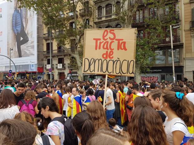 $!FOTOS: Así están las calles de Barcelona el día de la huelga general contra la violencia del 1-O