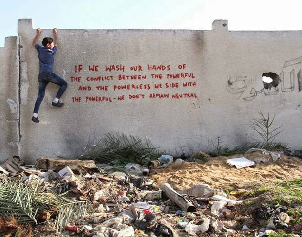 $!banksy, gaza, arte callejero, arte, entretenimiento, codigo nuevo