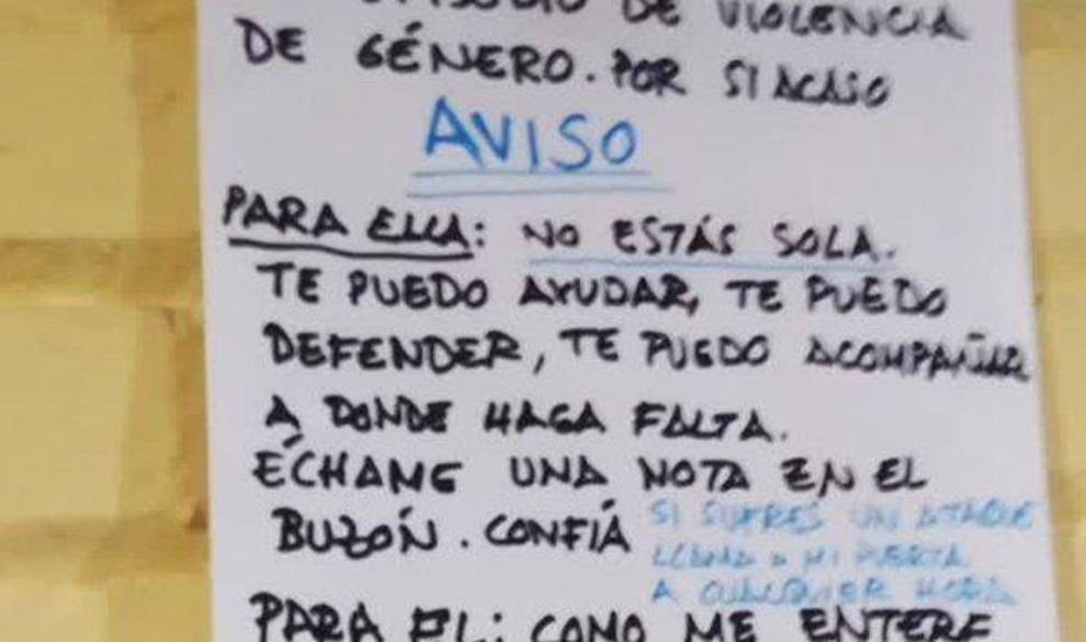 La nota viral de un vecino ante un supuesto caso de violencia de género: “No estás sola. Te puedo ayudar”