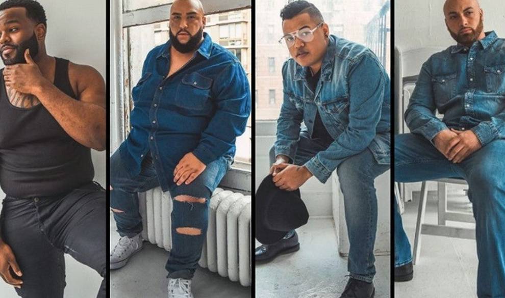 Modelos masculinos plus size recrean una campaña de Calvin Klein