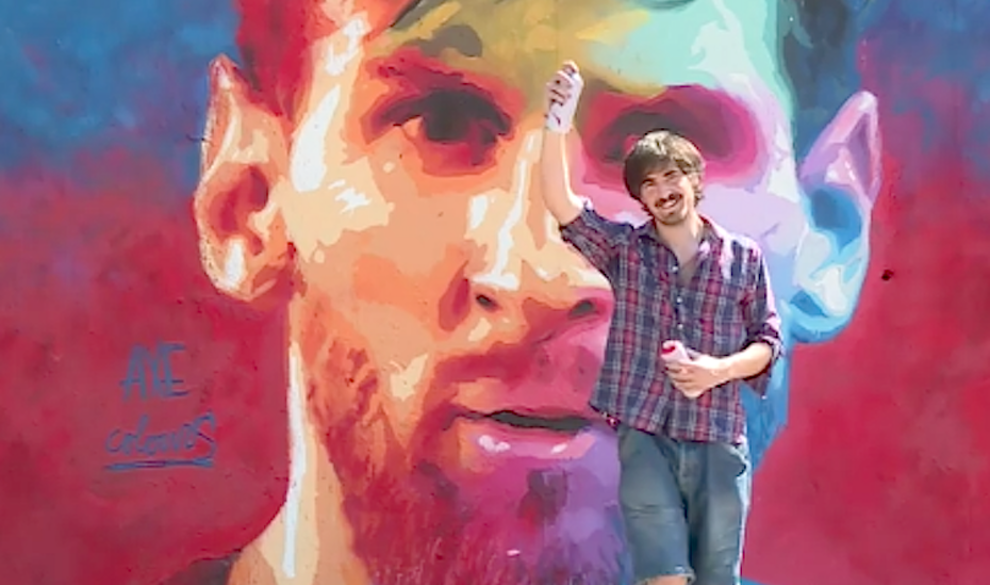Hablamos con el artista autor del épico graffiti de Leo Messi en Barcelona