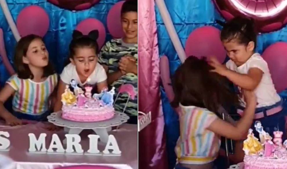 El viral de las niñas soplando la tarta está destrozando esa familia