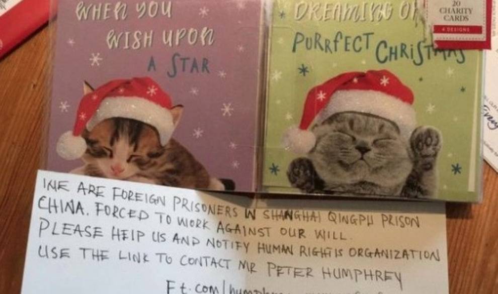 La niña que descubrió el mensaje de auxilio de esclavos chinos en unas tarjetas de Navidad