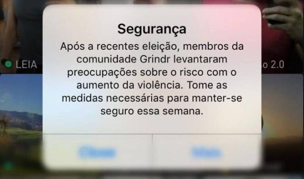 Grindr alerta a sus usuarios en Brasil tras la victoria de Bolsonaro