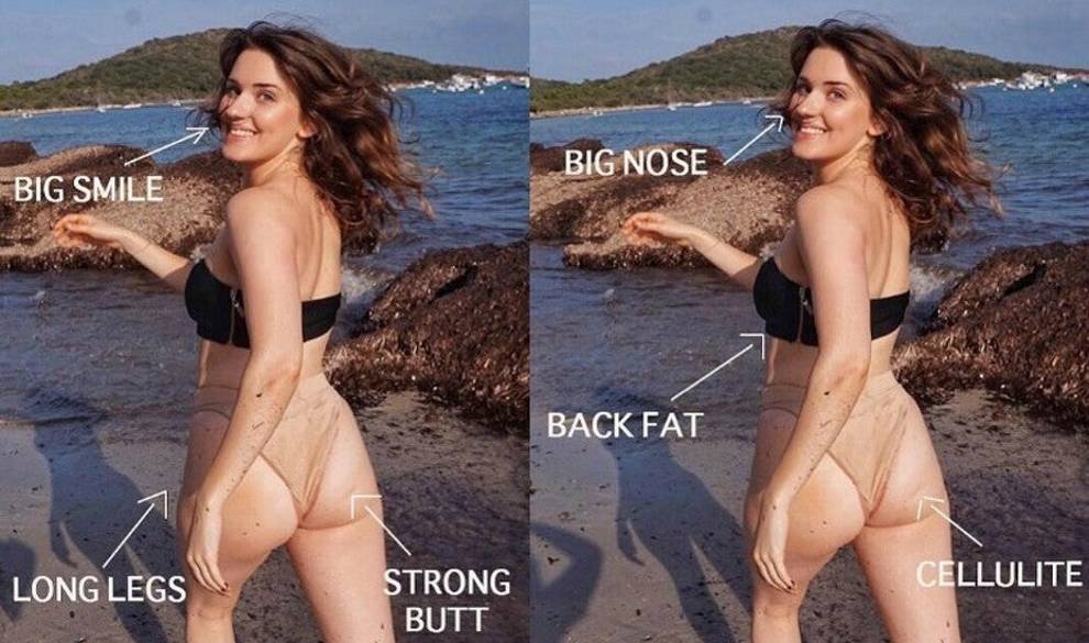 Esta foto explica la diferencia entre cómo te ves y cómo te ven los demás