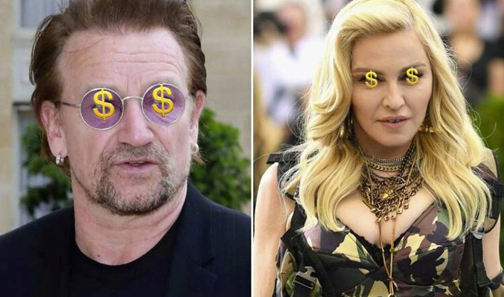 Bono y Madonna, de colaborar con ONG's a estar implicados en los 'Paradise Papers'