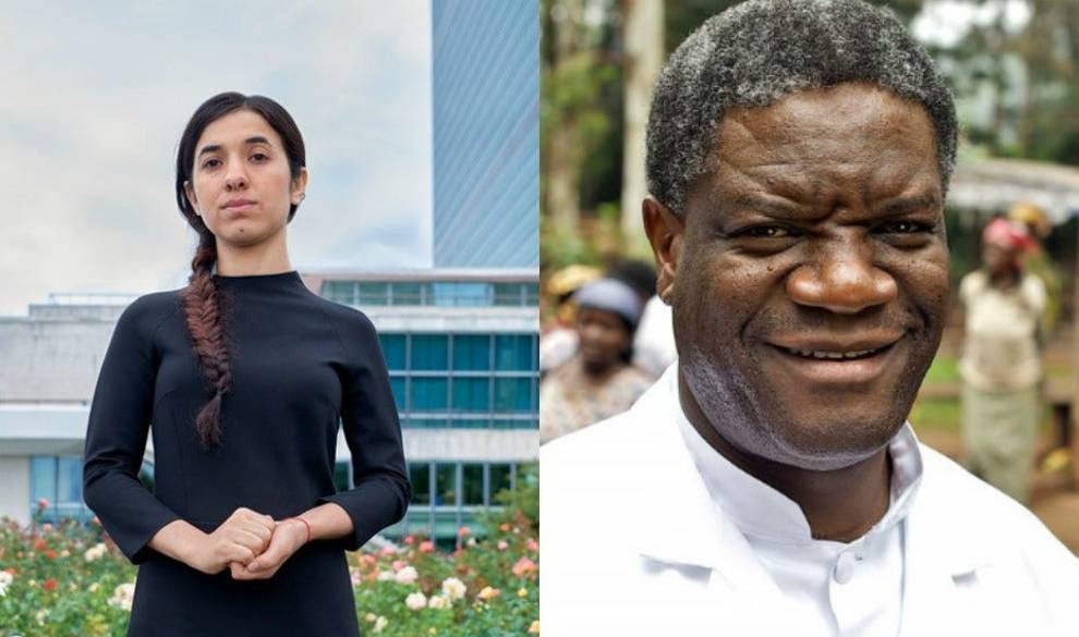 El ginecólogo Denis Mukwege y la ex esclava sexual Nadia Murad, ganadores del Nobel de la Paz