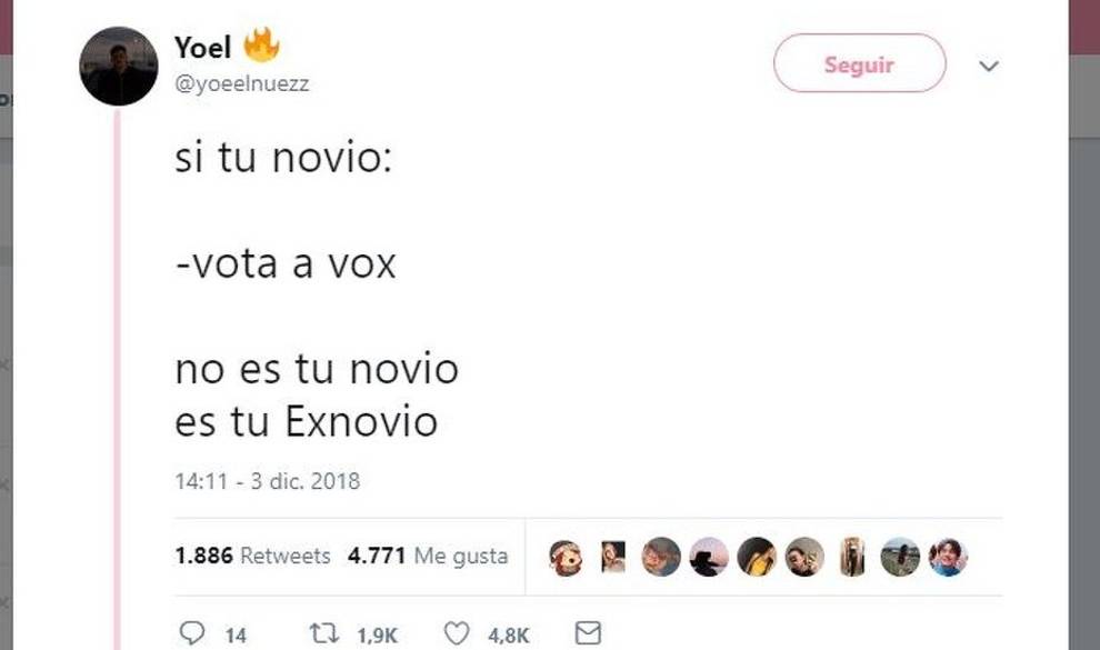 Los 20 tuits de “si tu novio…” que te ayudarán a olvidarte de Vox por un día