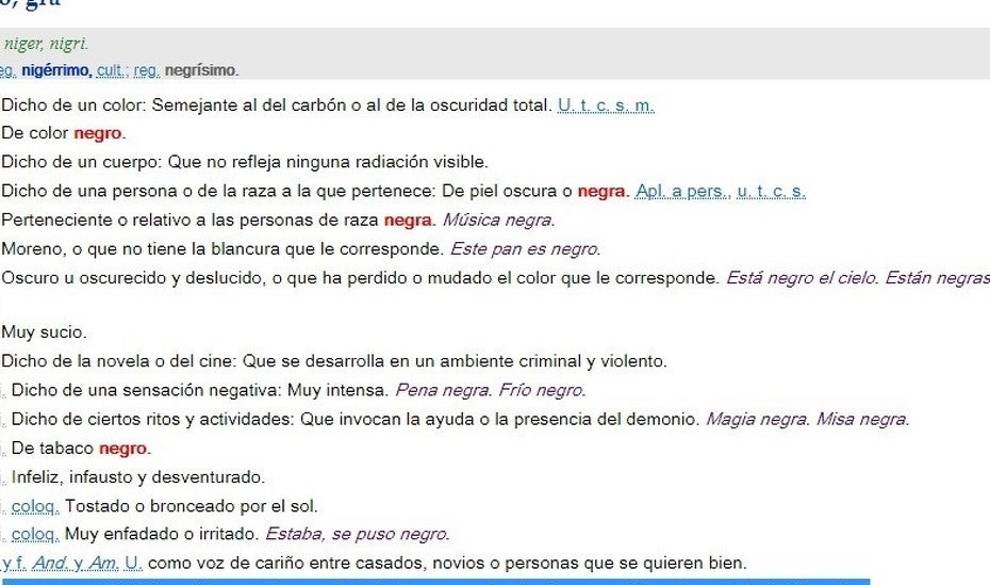 La RAE estudiará la modificación del término 'negro' para evitar la discriminación racial