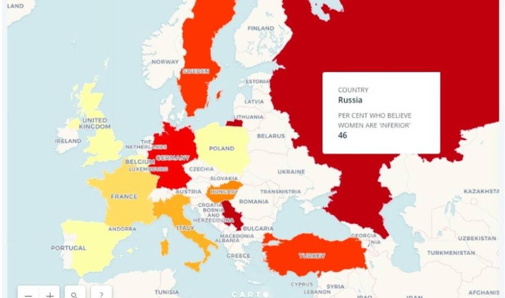 El mapa que muestra la misoginia que todavía hay en el mundo