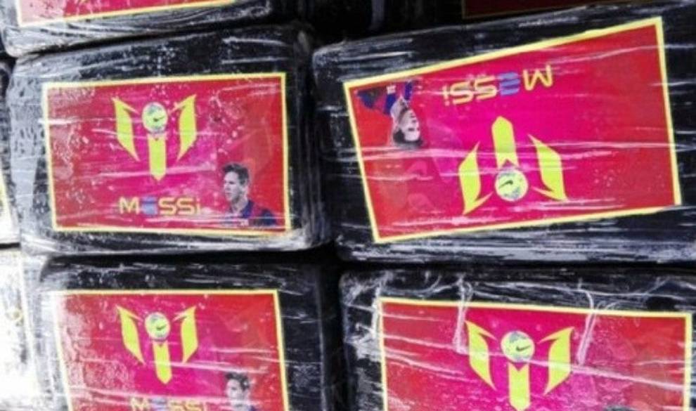 Incautan 1.417kg de cocaína con la cara de Messi
