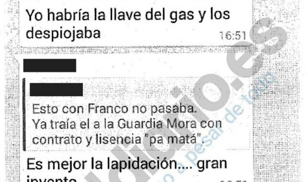 Policías municipales amenazan a inmigrantes y alaban a Hitler en un grupo de Whatsapp