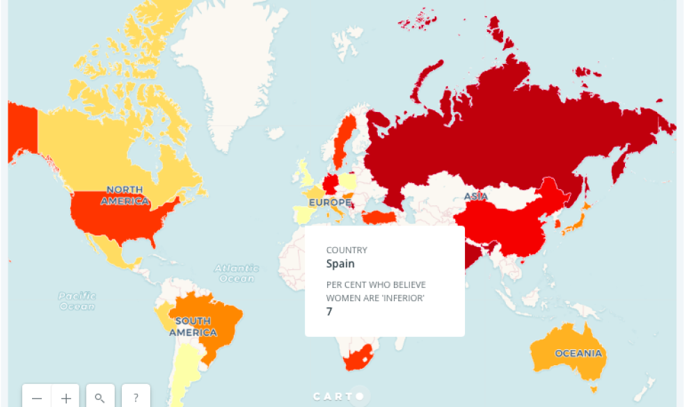 $!El mapa que muestra la misoginia que todavía hay en el mundo
